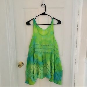 Free People Voile and Lace Trapeze Slip Tie Dye